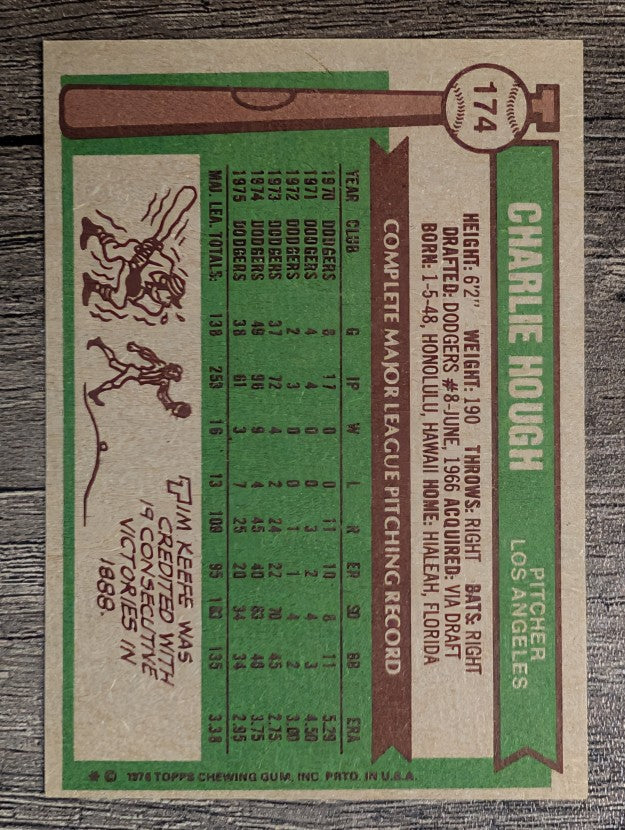 1976 Topps #174 Charlie Hough (NM)