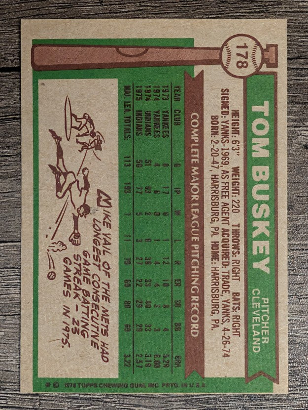 1976 Topps #178 Tom Buskey (NMMT)
