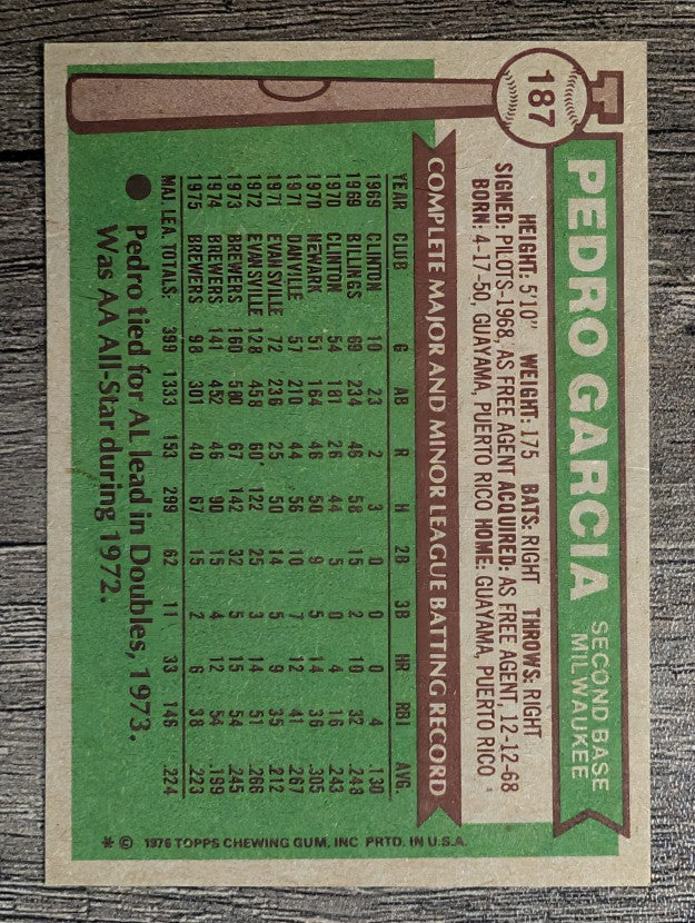 1976 Topps #187 Pedro Garcia (EXMT)