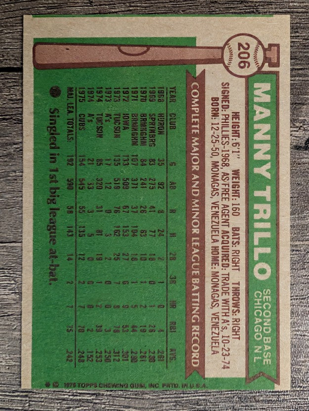 1976 Topps #206 Manny Trillo (EXMT)