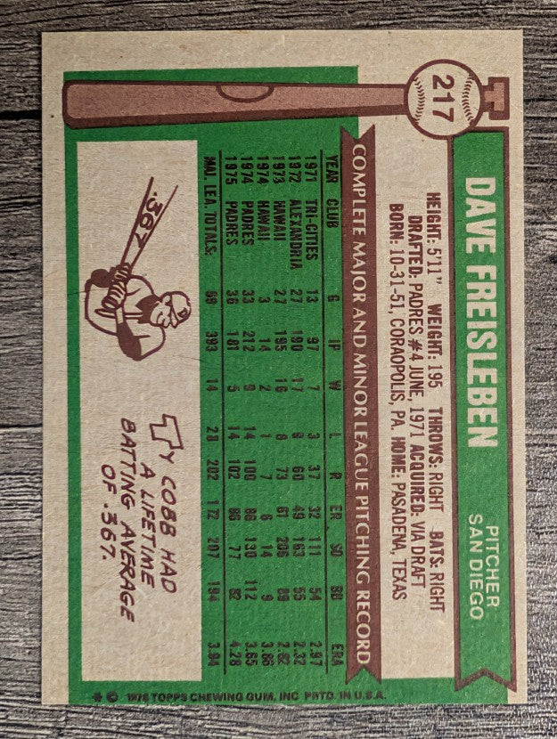 1976 Topps #217 Dave Freisleben (EX)