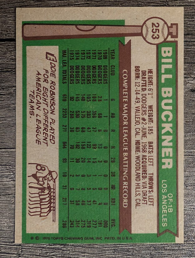 1976 Topps #253 Bill Buckner (EXMT)