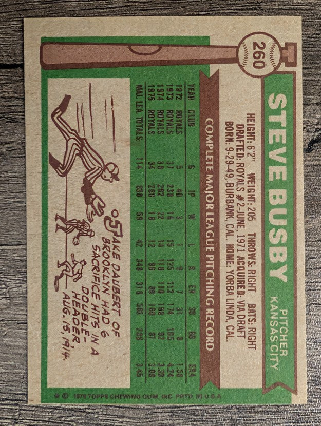 1976 Topps #260 Steve Busby (EXMT)