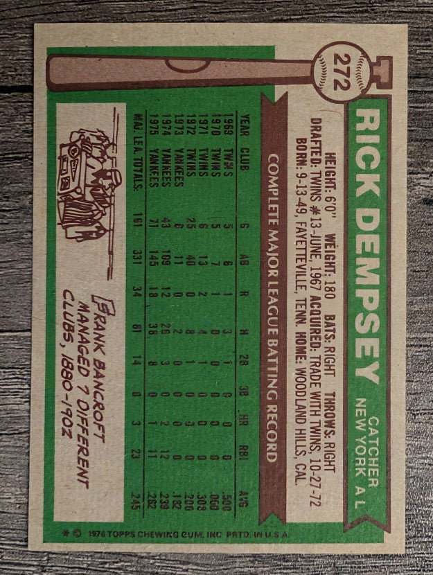 1976 Topps #272 Rick Dempsey (NM)