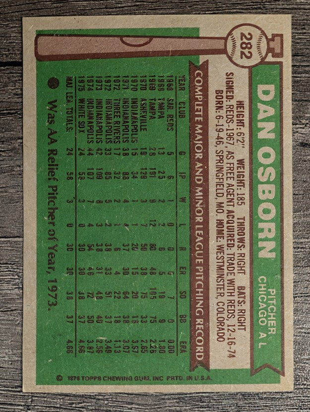 1976 Topps #282 Dan Osborn RC (NM)
