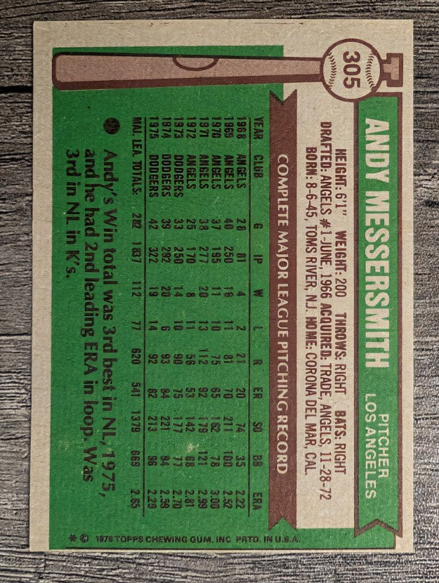 1976 Topps #305 Andy Messersmith (EXMT)
