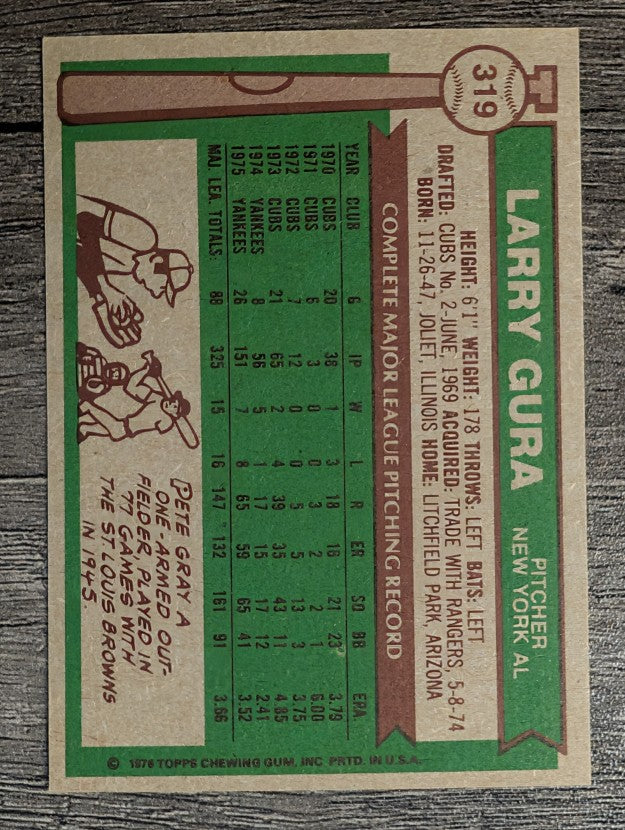 1976 Topps #319 Larry Gura (NM)