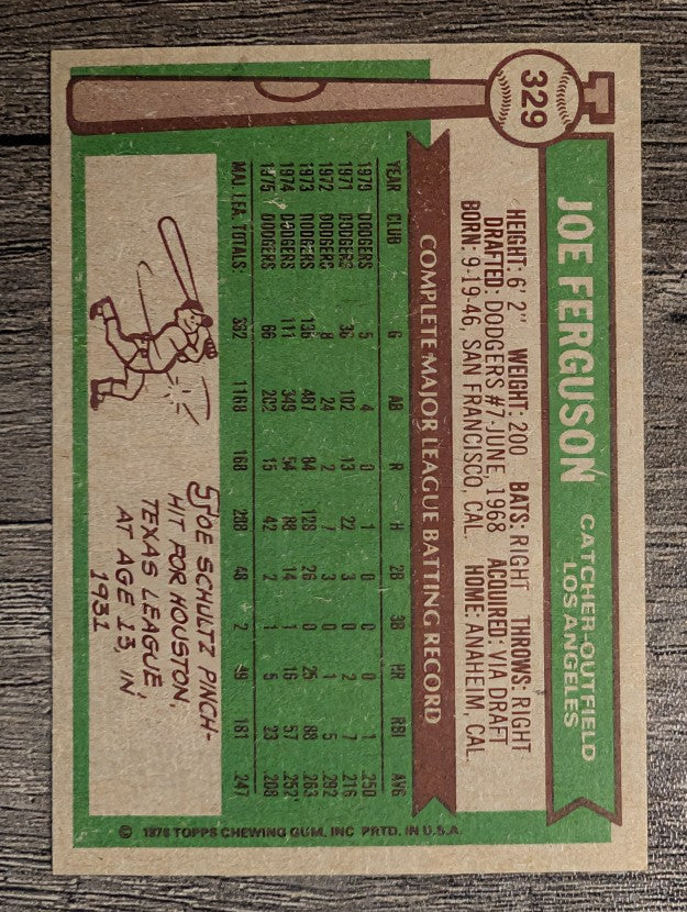 1976 Topps #329 Joe Ferguson (EXMT)