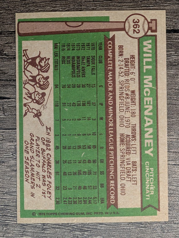 1976 Topps #362 Will McEnaney (EXMT)