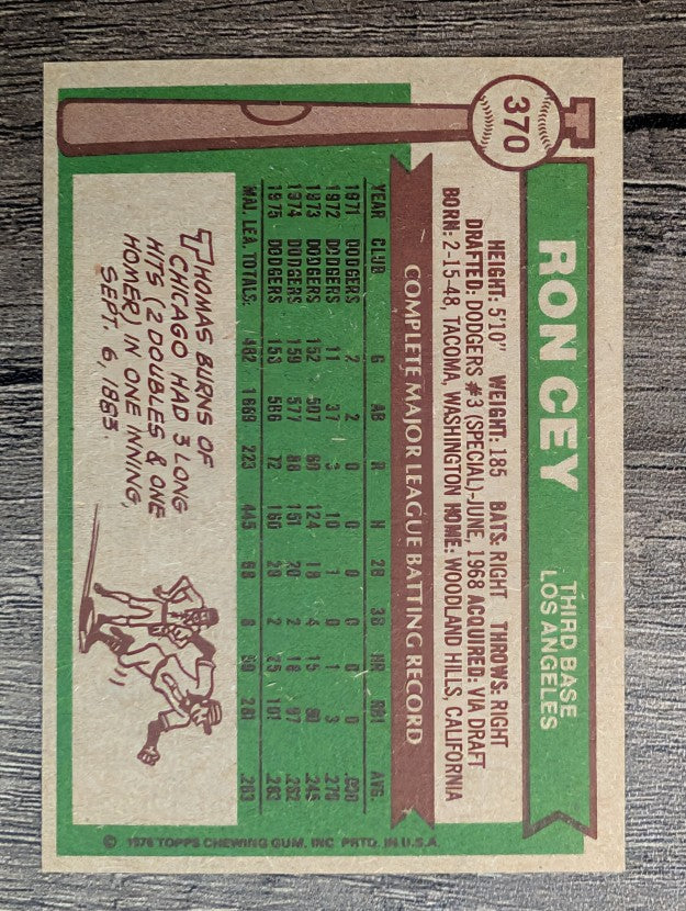 1976 Topps #370 Ron Cey (EXMT)