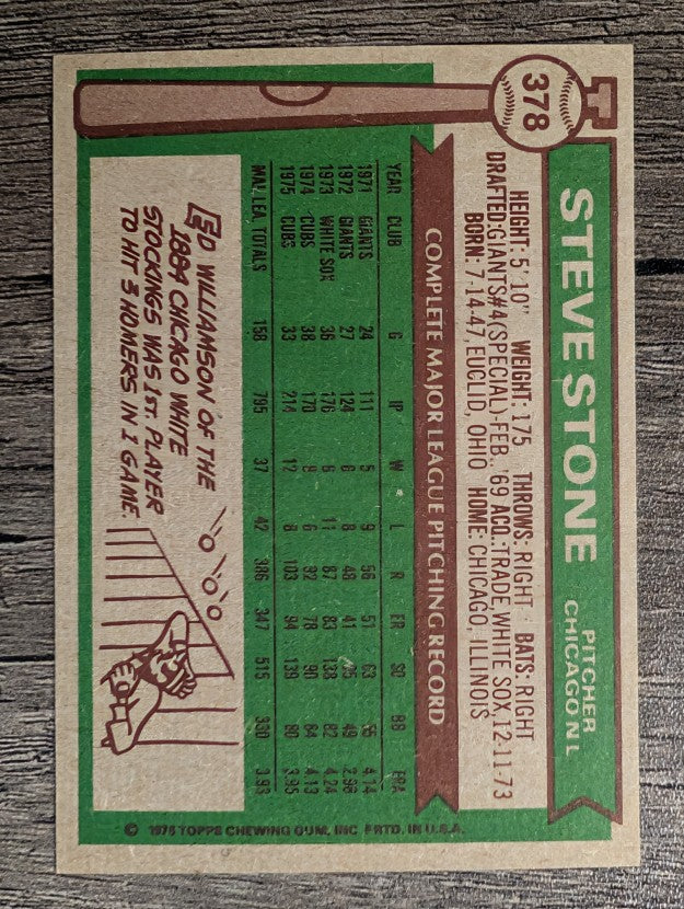 1976 Topps #378 Steve Stone (EXMT)