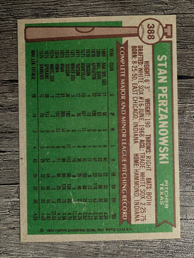 1976 Topps #388 Stan Perzanowski RC (EXMT)