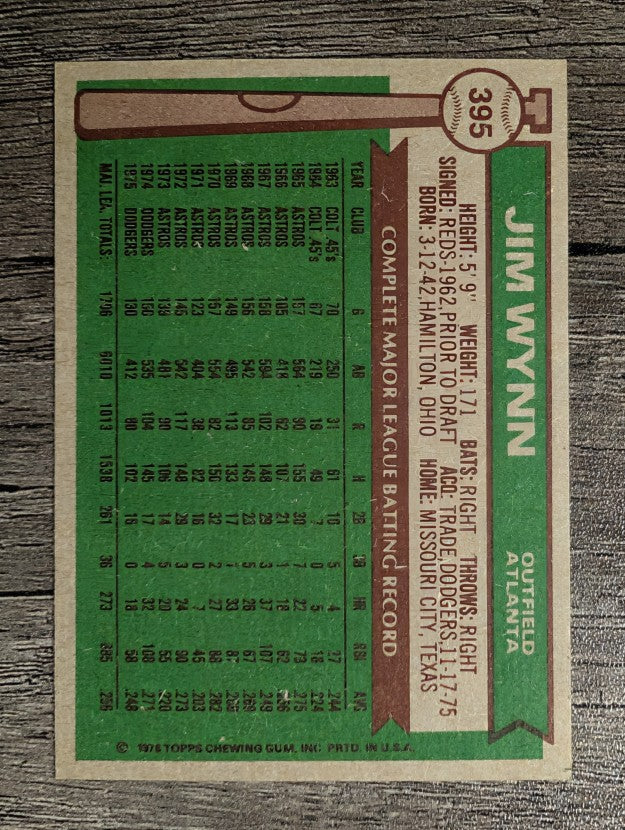 1976 Topps #395 Jim Wynn (EXMT)