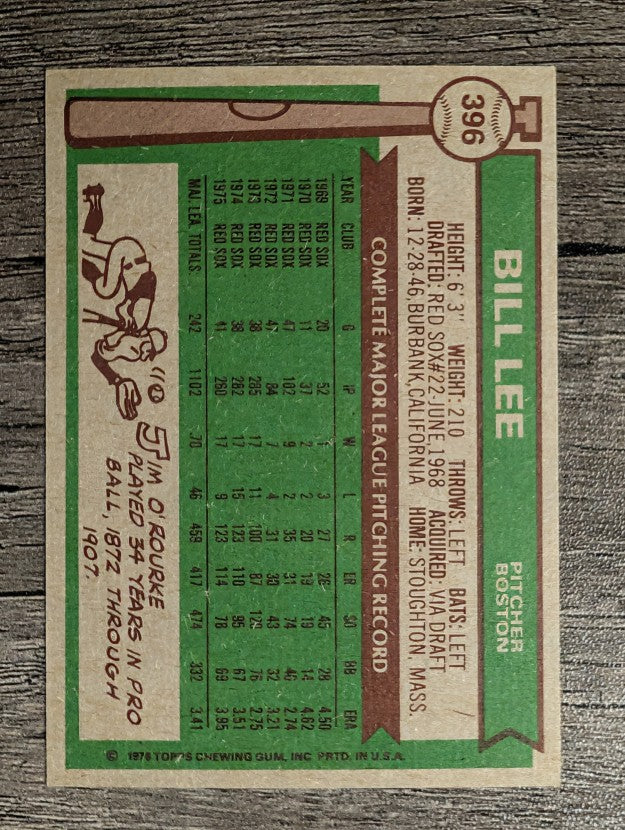 1976 Topps #396 Bill Lee (NM)