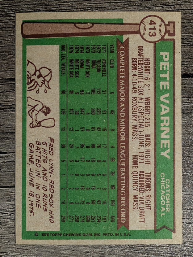 1976 Topps #413 Pete Varney RC (EXMT)