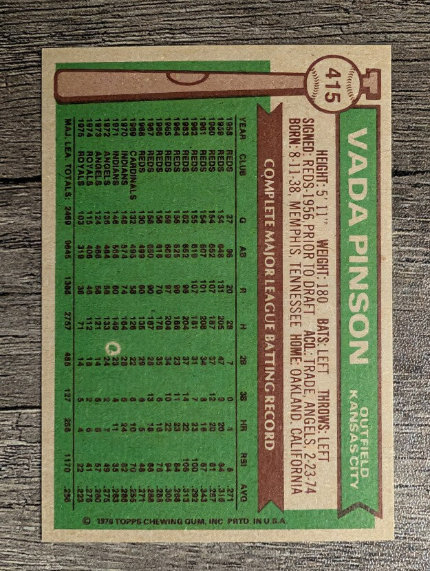 1976 Topps #415 Vada Pinson (NM)