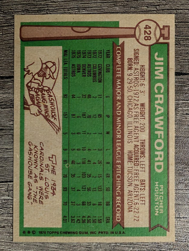 1976 Topps #428 Jim Crawford (EXMT)