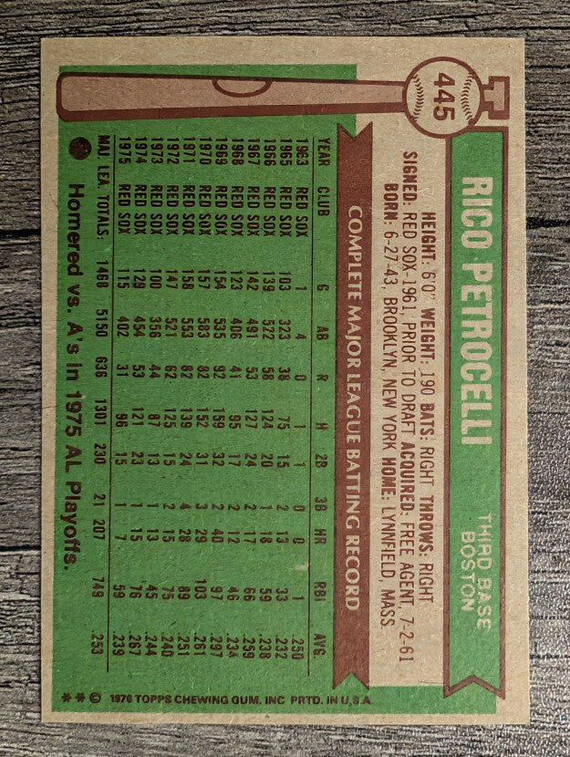 1976 Topps #445 Rico Petrocelli (EXMT)