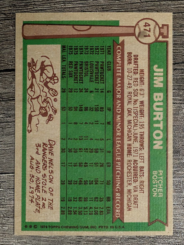 1976 Topps #471 Jim Burton (EXMT)