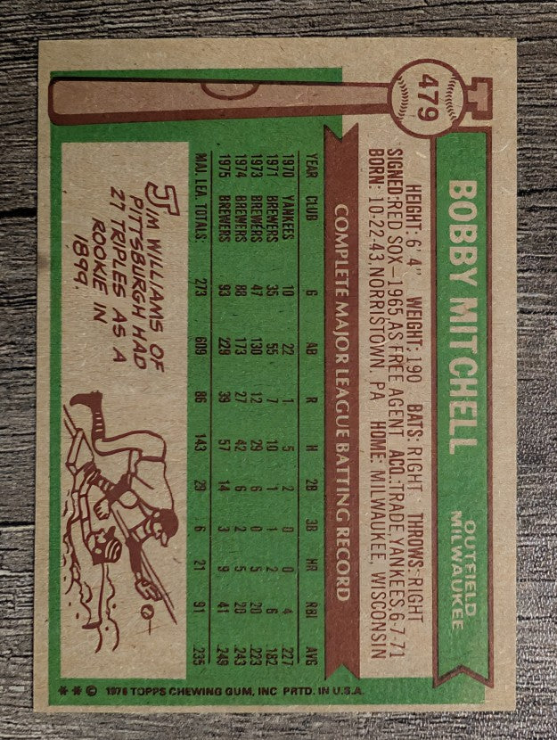 1976 Topps #479 Bobby Mitchell (NM)