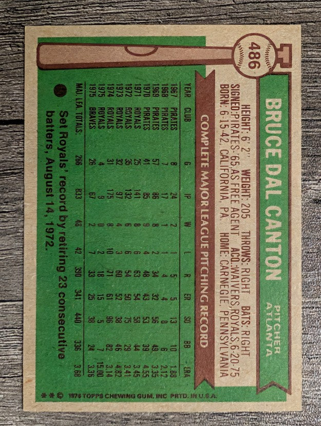 1976 Topps #486 Bruce Dal Canton (VG)