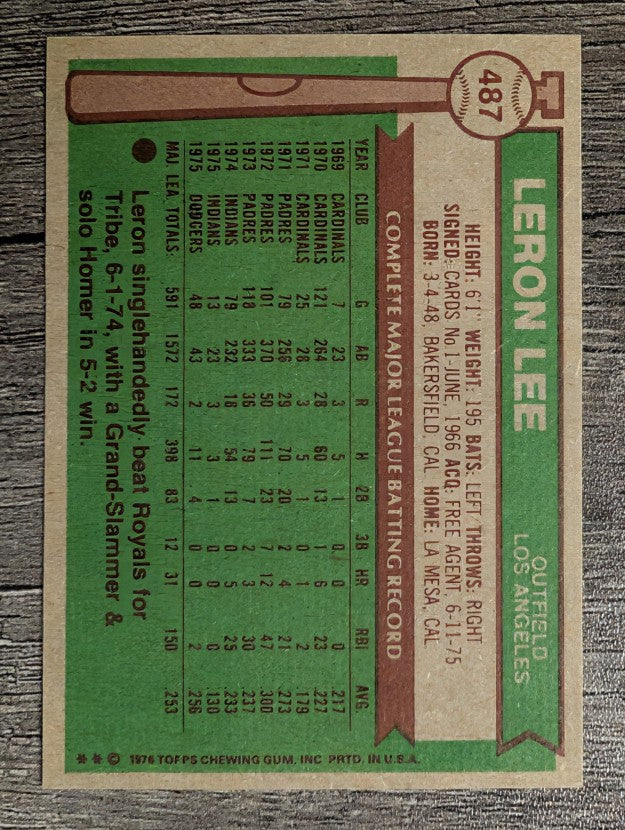 1976 Topps #487 Leron Lee (NM)