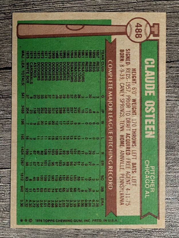 1976 Topps #488 Claude Osteen (NM)