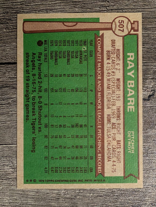 1976 Topps #507 Ray Bare RC (EXMT)