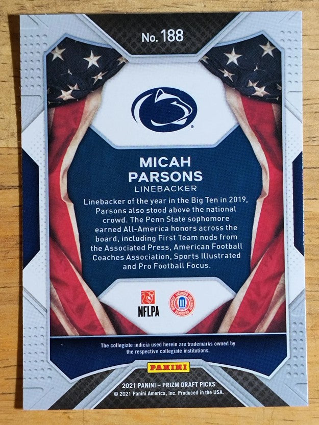 2021 Panini Prizm Draft Picks #188 Micah Parsons AA