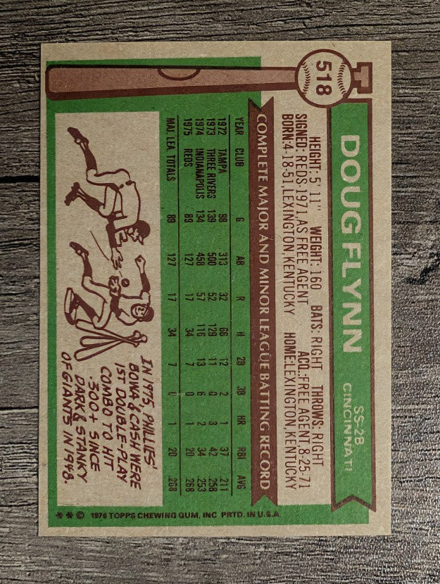1976 Topps #518 Doug Flynn RC (EX)