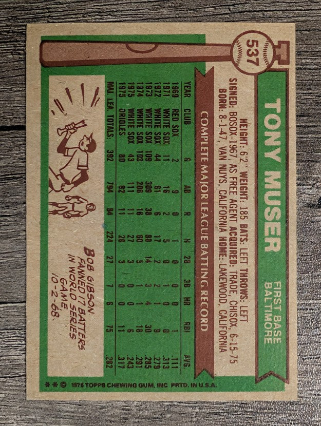 1976 Topps #537 Tony Muser (NM)