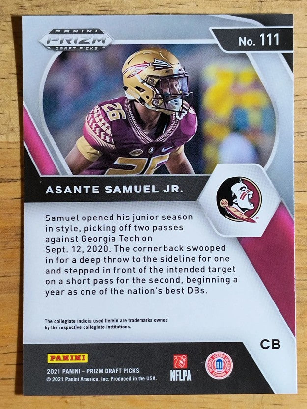 2021 Panini Prizm Draft Picks #111 Asante Samuel Jr. RC
