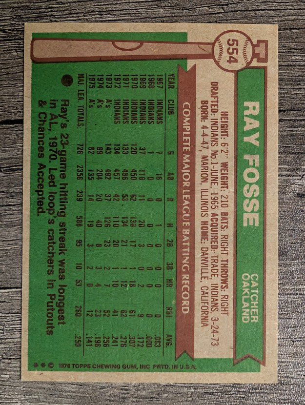 1976 Topps #554 Ray Fosse (NM)