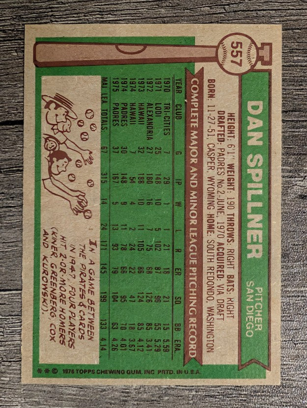 1976 Topps #557 Dan Spillner (EXMT)