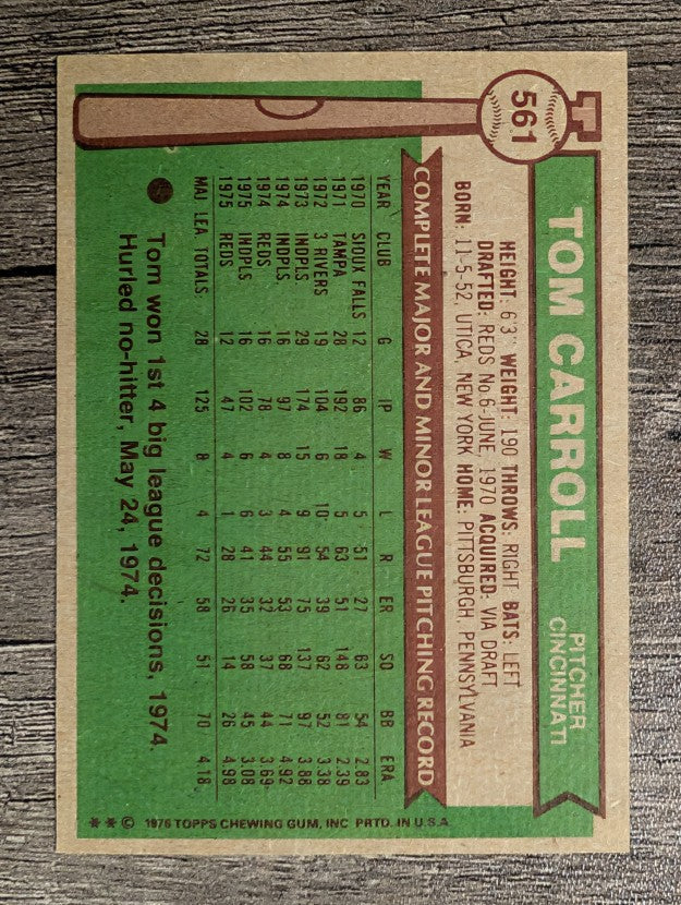 1976 Topps #561 Tom Carroll (NM)