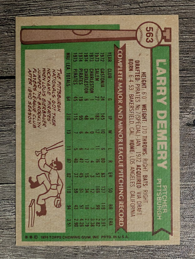 1976 Topps #563 Larry Demery (NM)