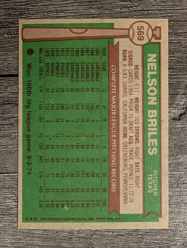 1976 Topps #569 Nelson Briles (EXMT)
