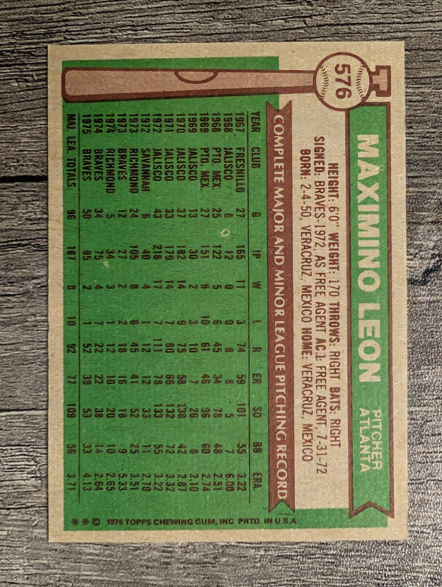 1976 Topps #576 Maximino Leon (NM)