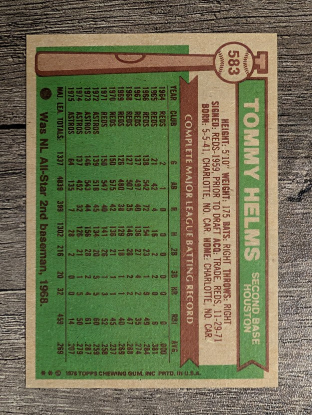 1976 Topps #583 Tommy Helms (EXMT)