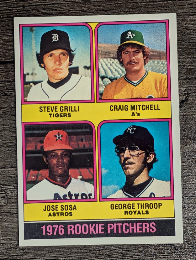 1976 Topps #591 Steve Grilli/Craig Mitchell/Jose Sosa/George Throop RC (NM)