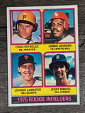 1976 Topps #596 C.Reynolds/Lamar Johnson/Johnnie LeMaster/Jerry Manuel RC (NM)