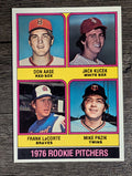 1976 Topps #597 Don Aase RC/Jack Kucek/Frank LaCorte RC/Mike Pazik RC (NMMT)