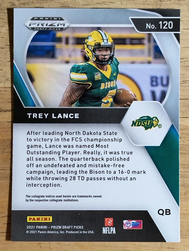2021 Panini Prizm Draft Picks #120 Trey Lance RC