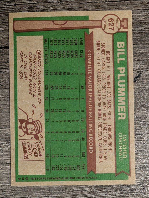1976 Topps #627 Bill Plummer (NM)