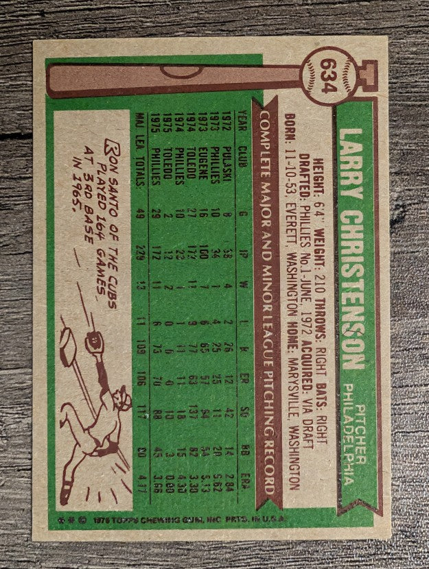 1976 Topps #634 Larry Christenson (EXMT)