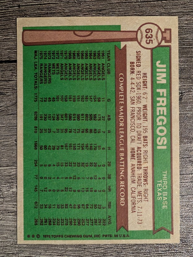 1976 Topps #635 Jim Fregosi (NM)