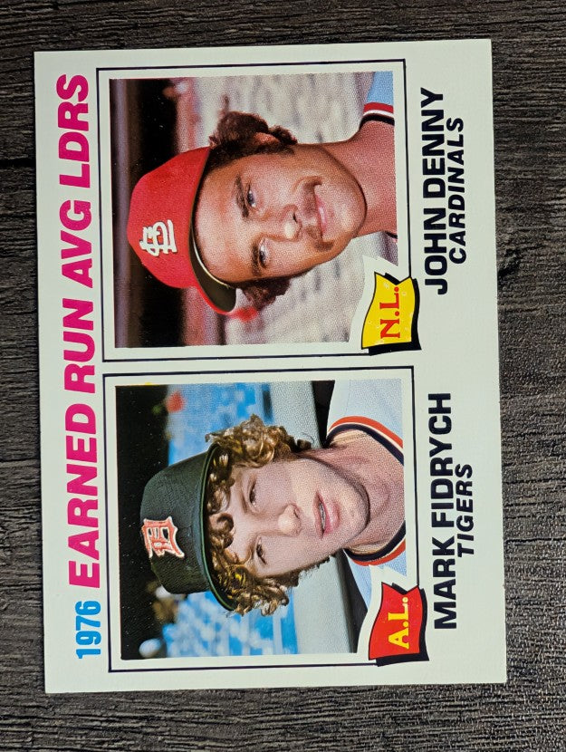 1977 Topps #7 ERA Leaders/Mark Fidrych/John Denny (NMMT)