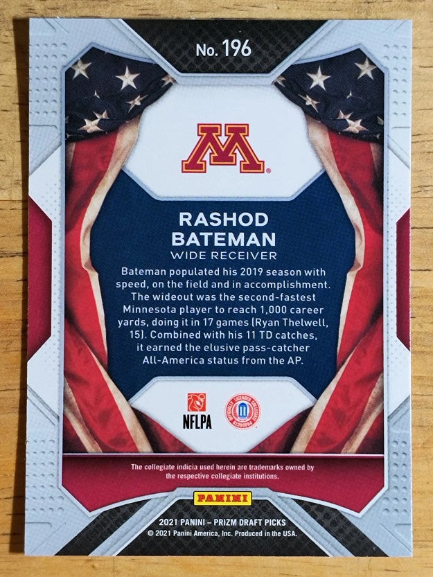 2021 Panini Prizm Draft Picks #196 Rashod Bateman AA