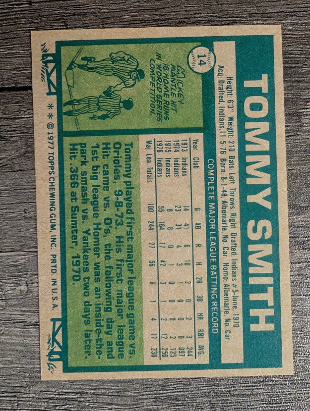 1977 Topps #14 Tommy Smith (EXMT)
