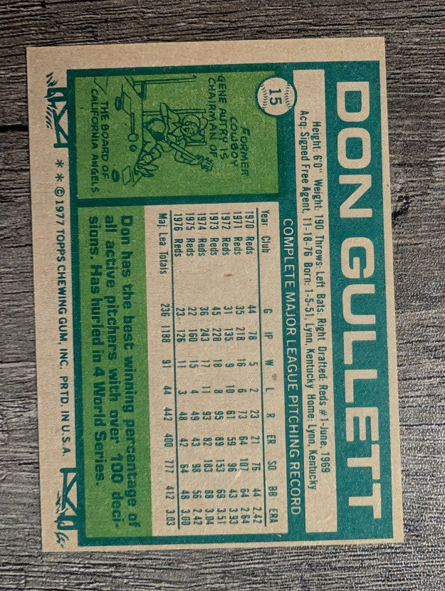 1977 Topps #15 Don Gullett (EXMT)